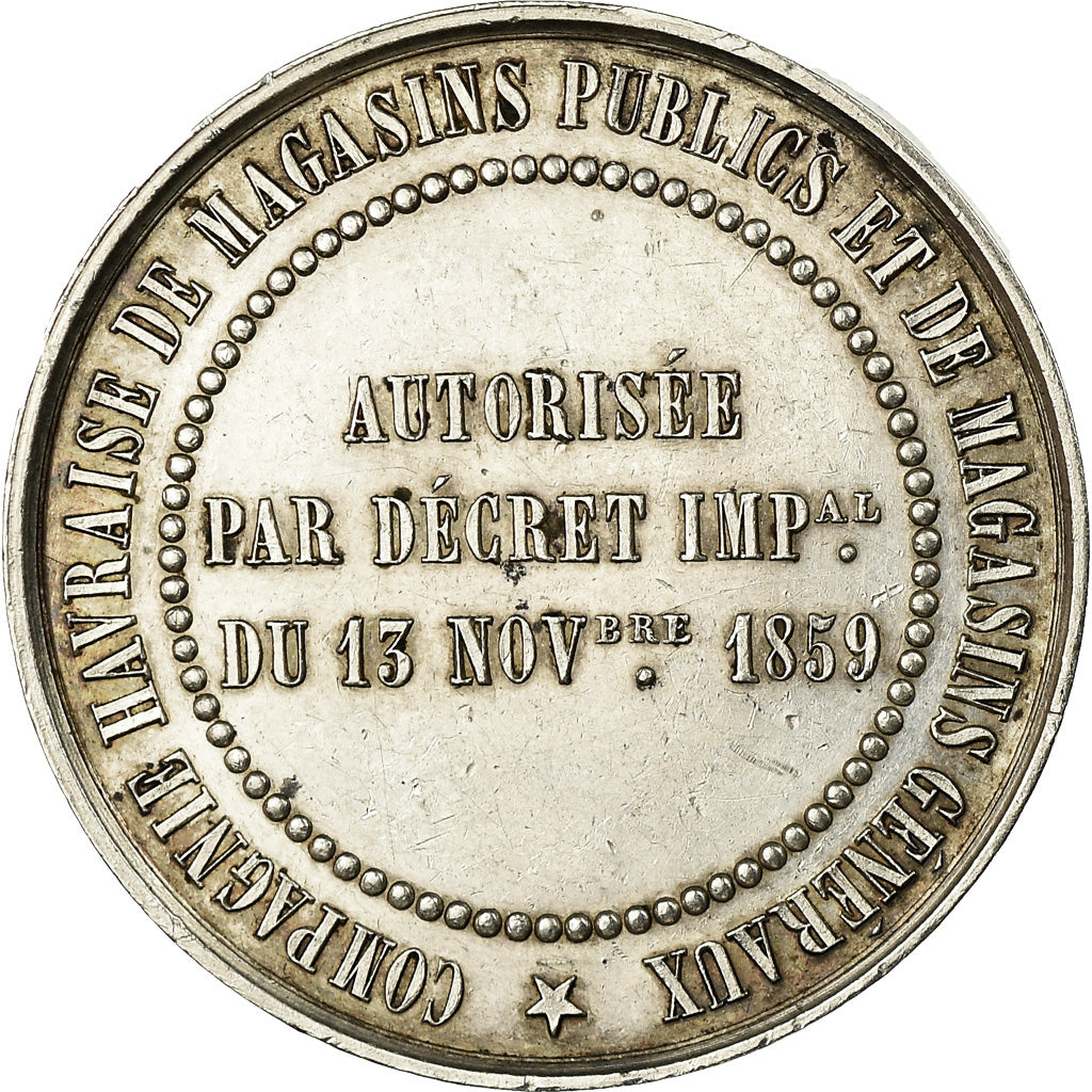 France, Token, Compagnie de Magasins Publics et Généraux, Le Havre, 1859