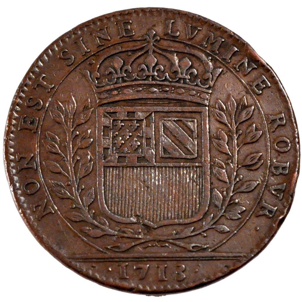 France, Royal, Token, 1713, EF(40-45), Copper, Feuardent #10080, 8.95