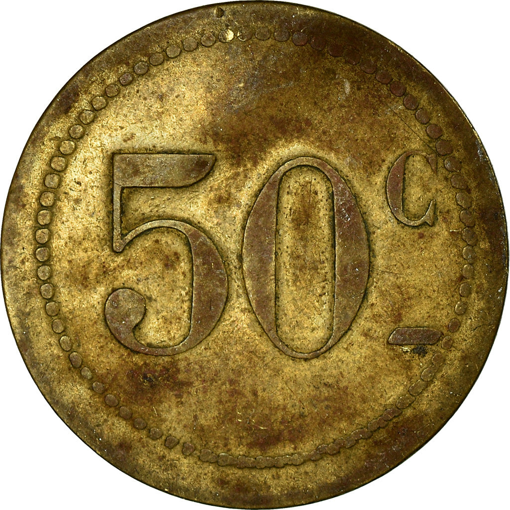 France, Token, Nécessité, 50 Centimes, Le Havre, EF(40-45), Brass