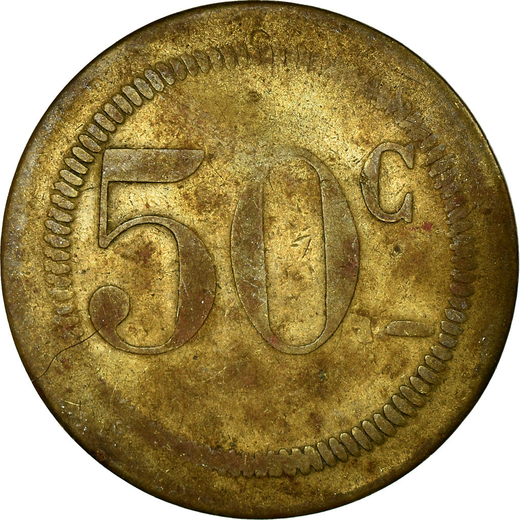 France, Token, Nécessité, 50 Centimes, Le Havre, EF(40-45), Brass