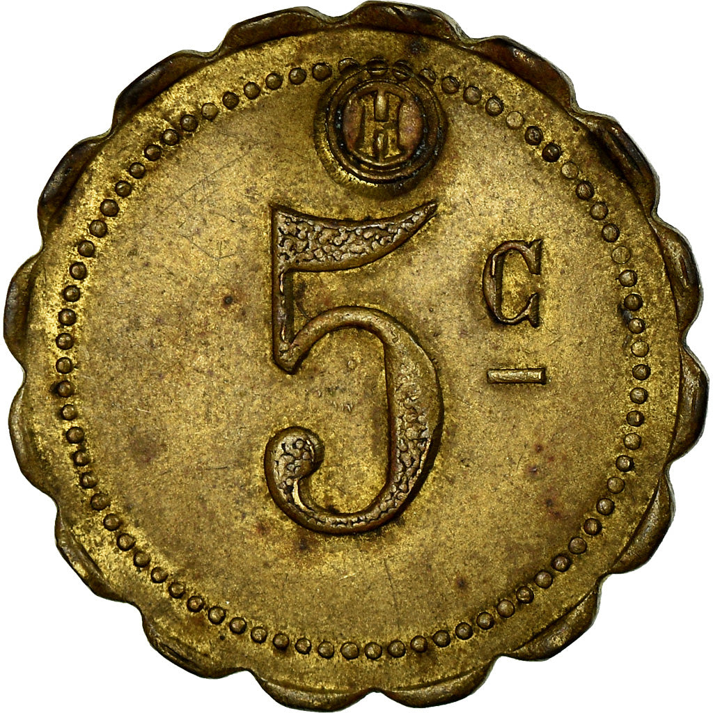 France, Token, Nécessité, 5 Centimes, Compagnie de Tramway, Le Havre, Railway