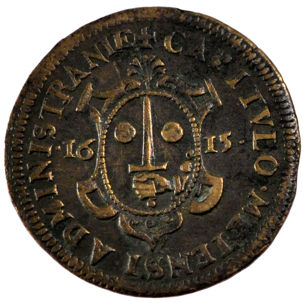 France, Royal, Token, 1615, EF(40-45), Copper, Feuardent #7764, 4.98