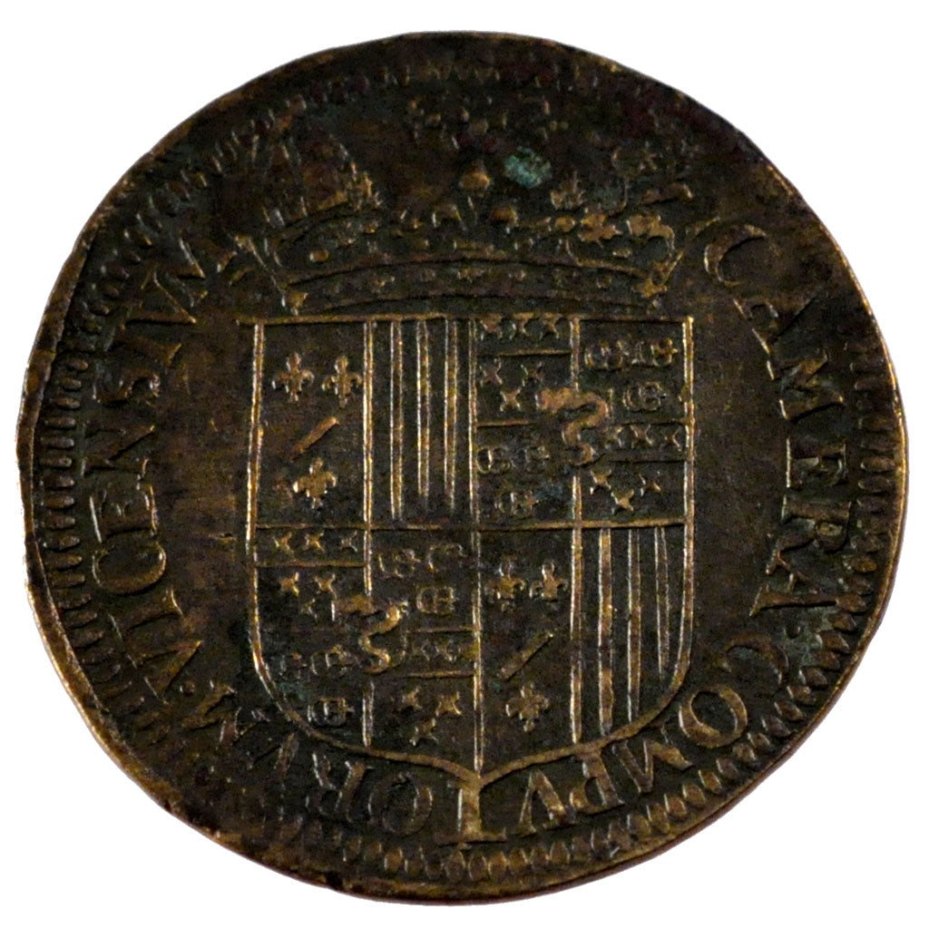 France, Royal, Token, 1615, EF(40-45), Copper, Feuardent #7764, 4.98