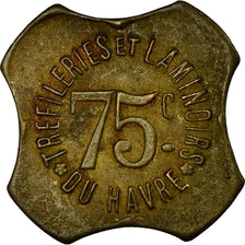 France, Jeton, Nécessité, 75 Centimes, Trèfleries et Laminoirs du Havre