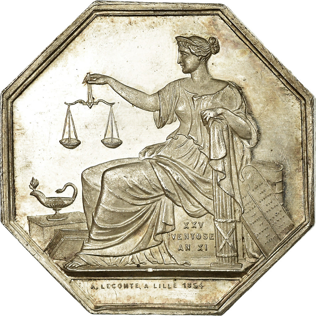 France, Token, Chambre des Notaires de l'Arrondissement de Béthune, 1854