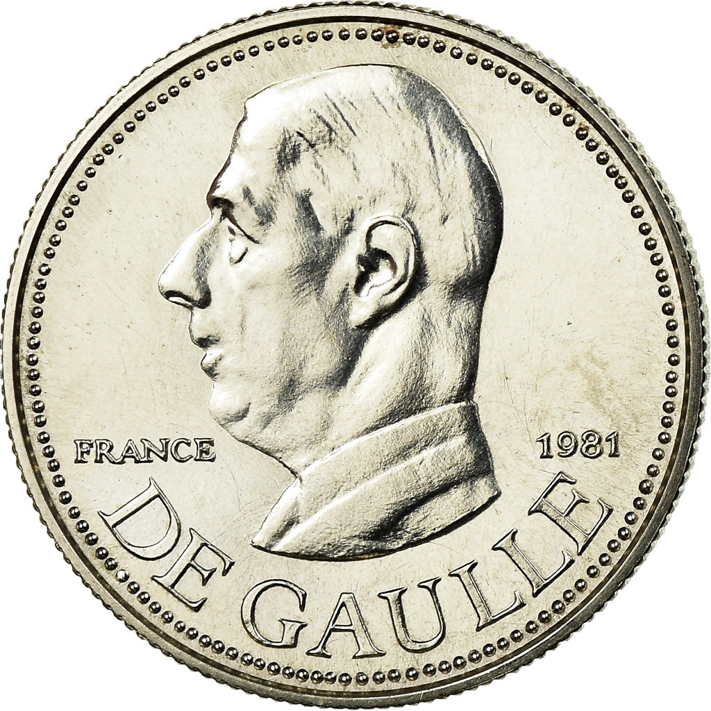 France, Medal, Politique, De Gaulle, 1981, MS(65-70), Silver