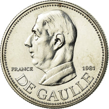France, Medal, Politique, De Gaulle, 1981, MS(65-70), Silver