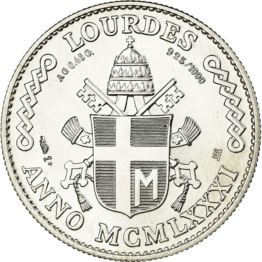 Vatican, Medal, Les Voyages de Jean-Paul II, Lourdes, 1983, MS(65-70), Silver