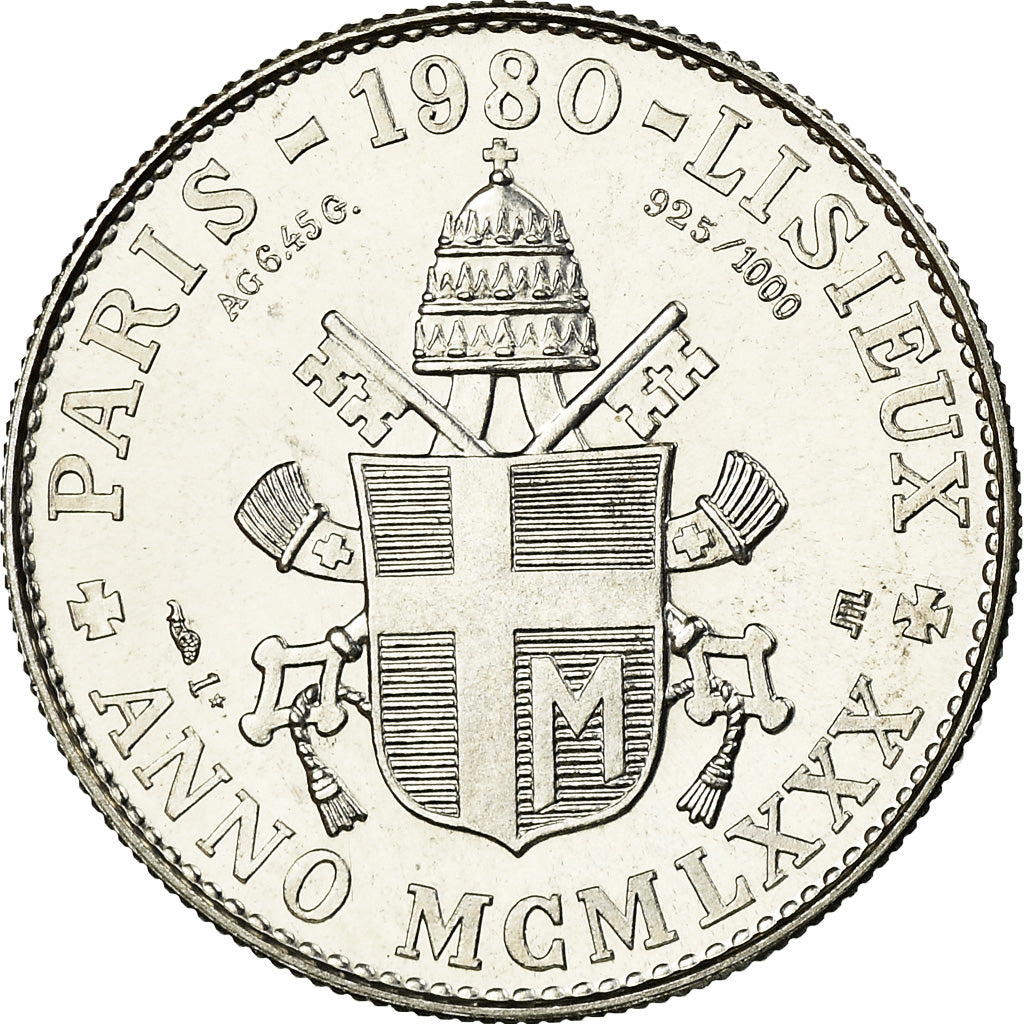 Vaticano, medaglia, Les Voyages de Jean-Paul II, Paris-Lisieux, 1980, Rousseau