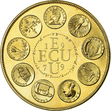 France, Medal, Ecu Europa, 1979, Rodier, MS(65-70), Gilt Bronze
