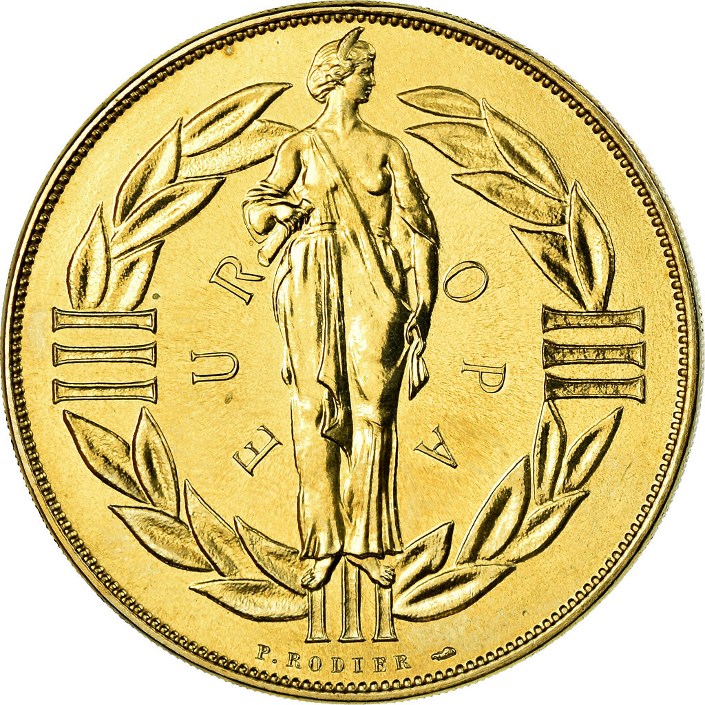 France, Medal, Ecu Europa, 1979, Rodier, MS(65-70), Gilt Bronze
