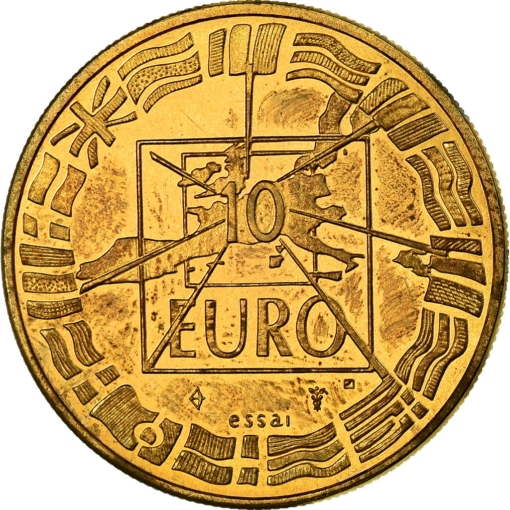 France, Medal, 10 Euro, De Gaulle-Adenauer, Politics, Society, War, 1998