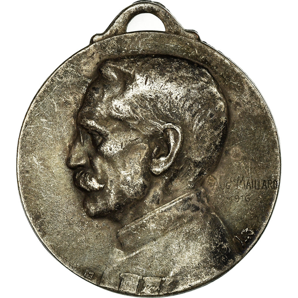 Frankrijk, Medaille, Gallieni, History, 1916, Aug.Maillard, ZF, Silvered bronze