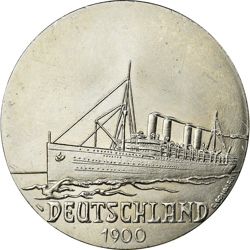 France, Medal, Les Grands Transatlantiques, Deutschland, 1900, MS(63)
