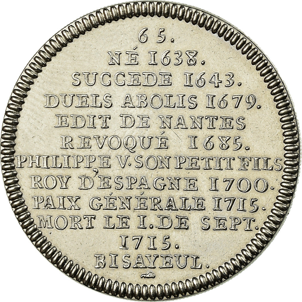 Francia, medalla, Les rois de France, Louis XIV, FDC, Cobre - níquel