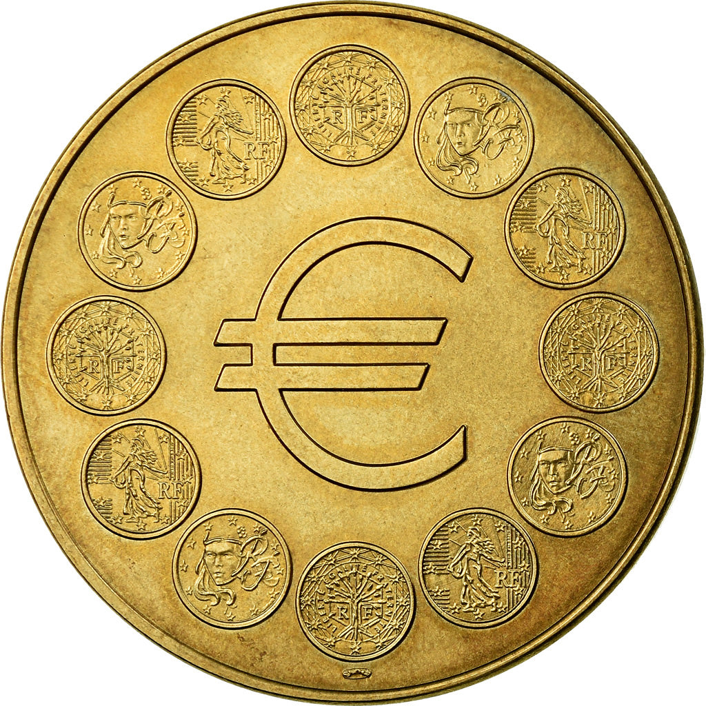 France, Medal, Ecu Europa, MS(63), Copper-Nickel Gilt