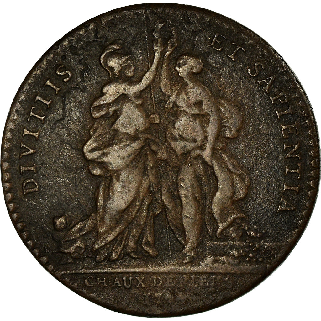 France, Jeton, Louis XV, Chambre aux Deniers, History, 1744, TB, Bronze