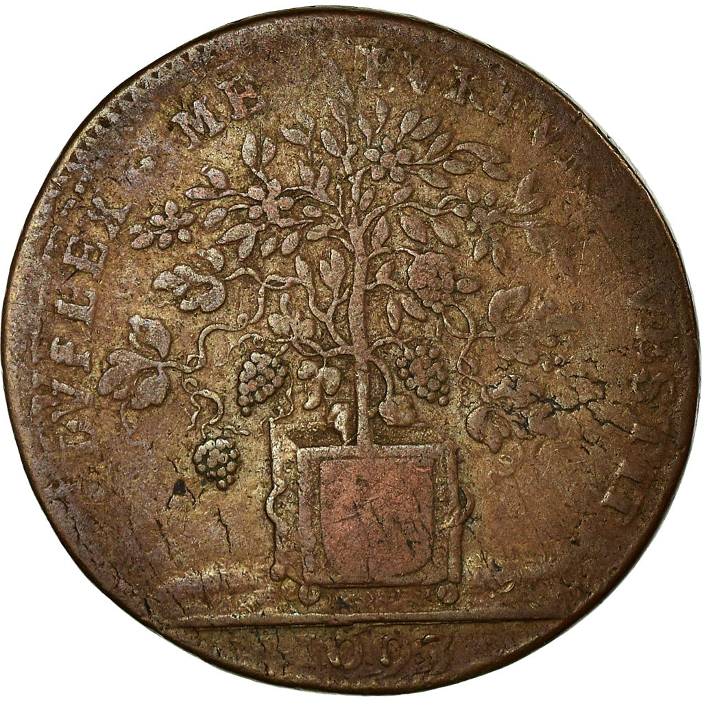 France, Token, Maires de Dijon, Philibert Jannon, History, 1693, VF(20-25)