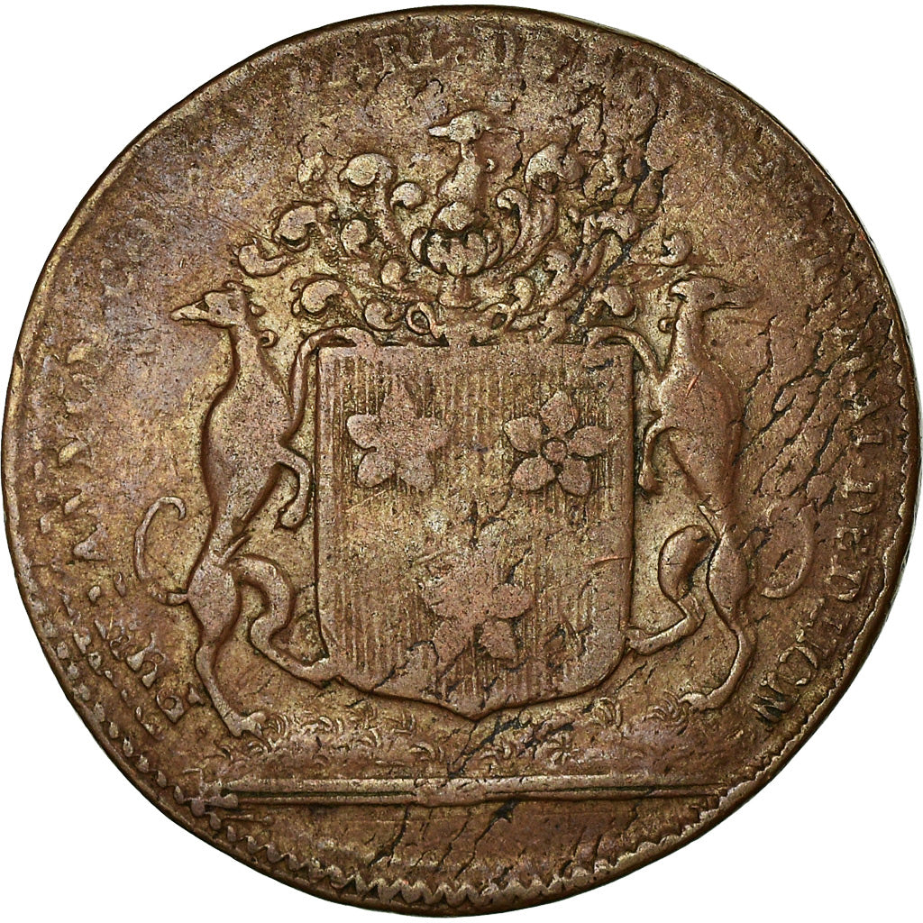 France, Token, Maires de Dijon, Philibert Jannon, History, 1693, VF(20-25)