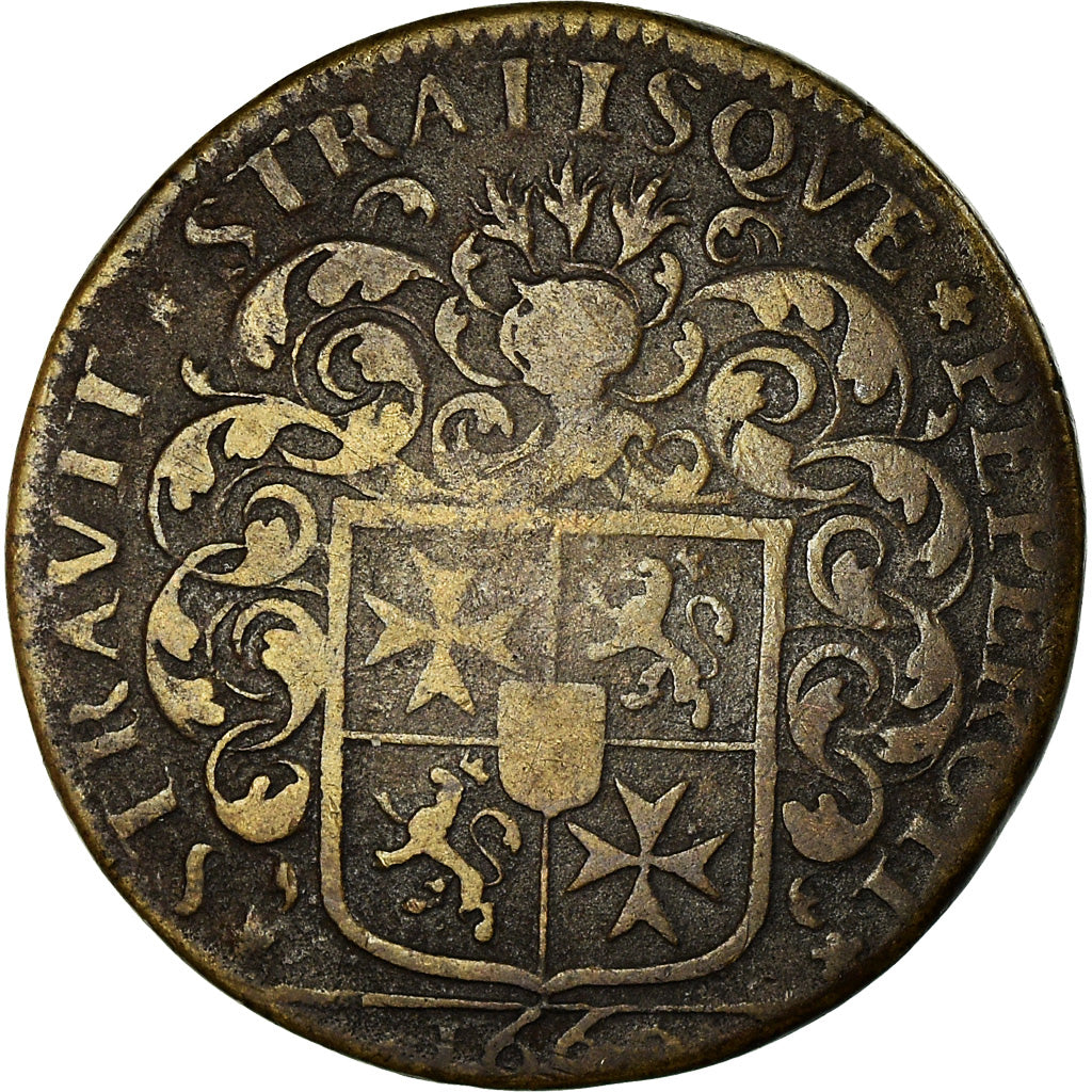Francia, Token, Maires de Dijon, Hugues de la Croix, History, 1660, BC+, Cobre