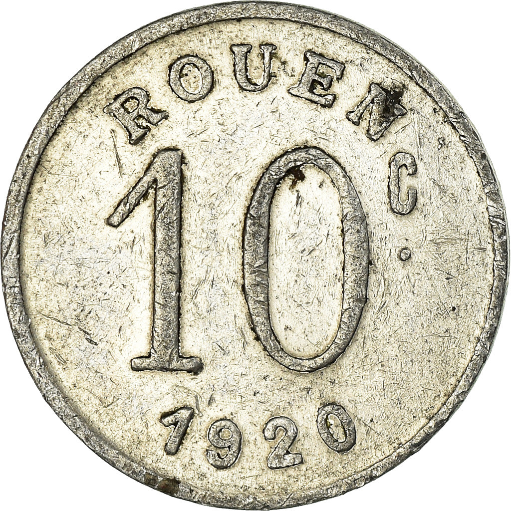 Coin, France, Rouen, 10 Centimes, 1920, EF(40-45), Aluminium, Elie:15.2