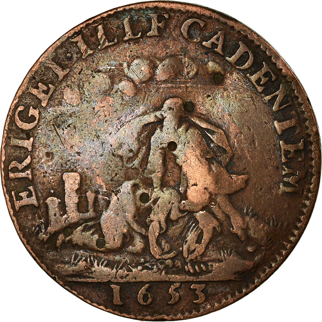 France, Token, Louis XIV Le Grand, History, 1653, VF(20-25), Copper