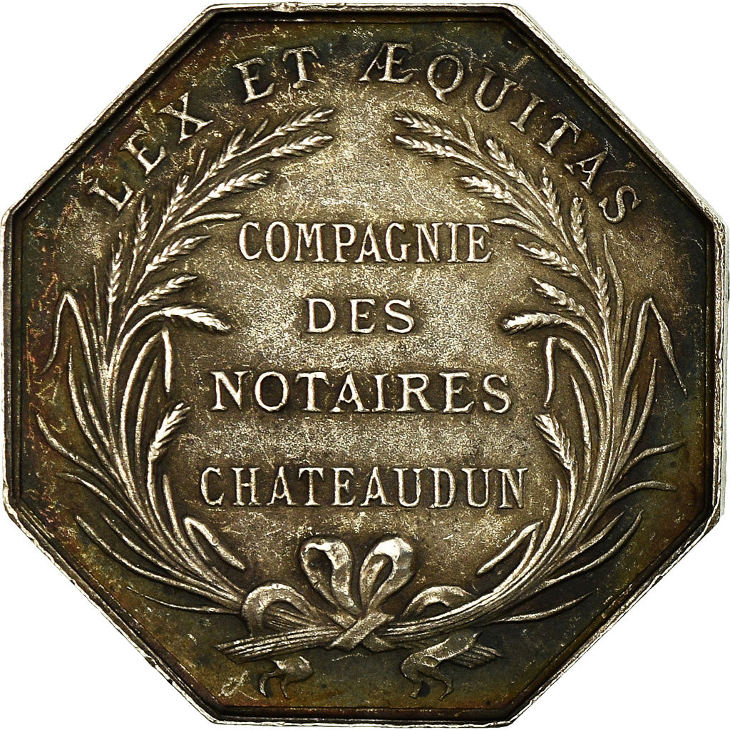 France, Token, Notaires de l'Arrondissement de Châteaudun, AU(55-58), Silver