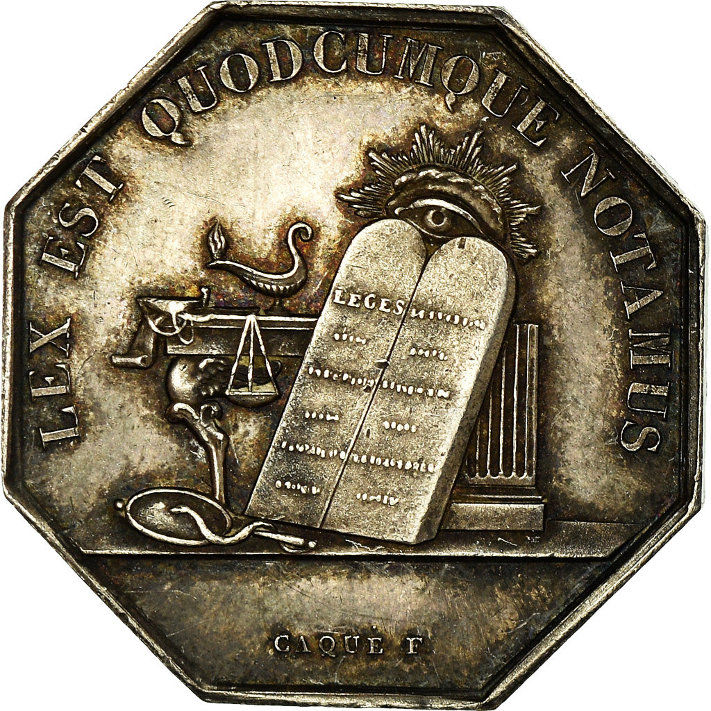 Frankrijk, Token, Notaires de l'Arrondissement d'Auxerre, 1838, Caqué, PR