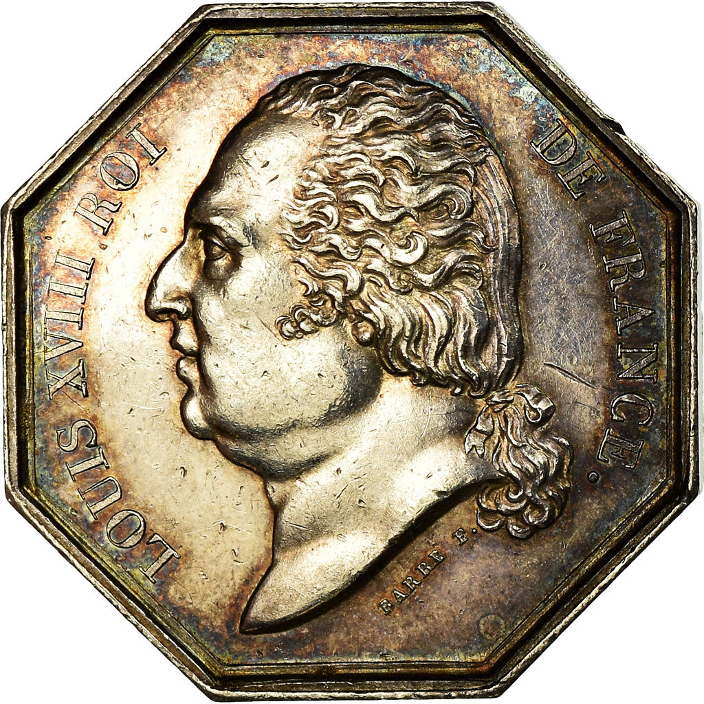 France, Jeton, Louis XVIII, assurance des 4 Départements Environnant Paris