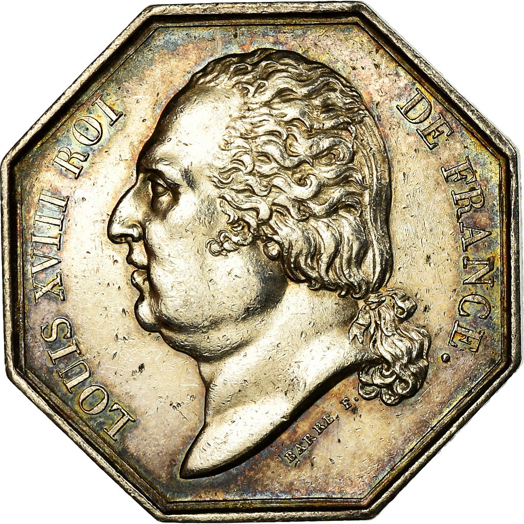 France, Jeton, Louis XVIII, assurance des 4 Départements Environnant Paris