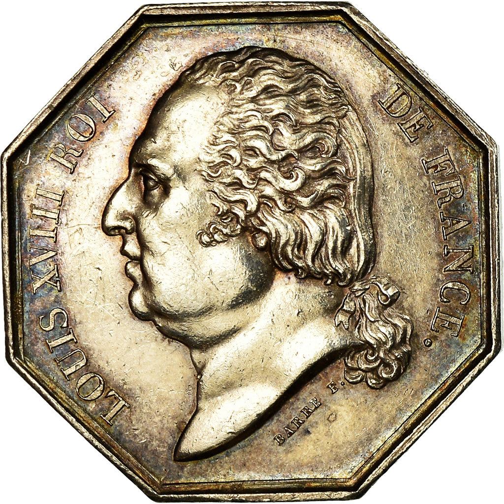 France, Jeton, Louis XVIII, assurance des 4 Départements Environnant Paris