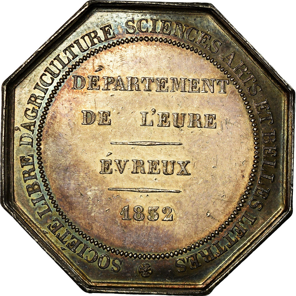 France, Token, Louis-Philippe Ier, Société Libre d'Agriculture d'Evreux, 1832