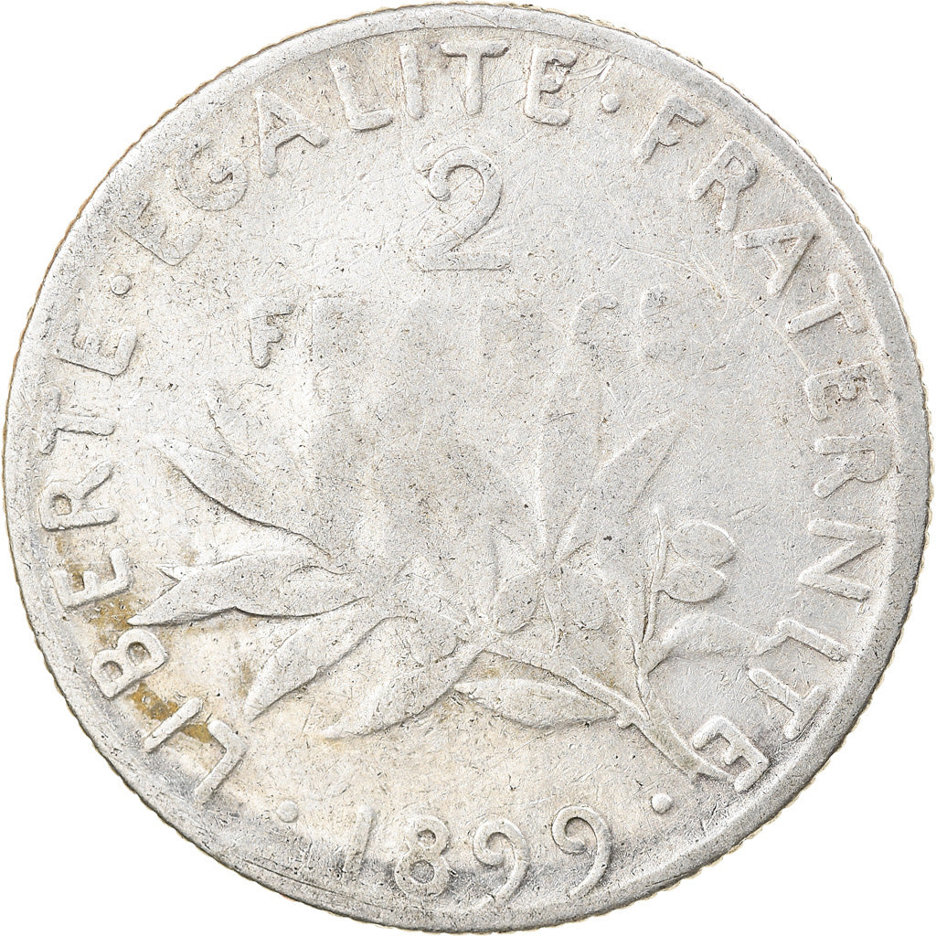 Coin, France, Semeuse, 2 Francs, 1899, Paris, VF(20-25), Silver, KM:845.1