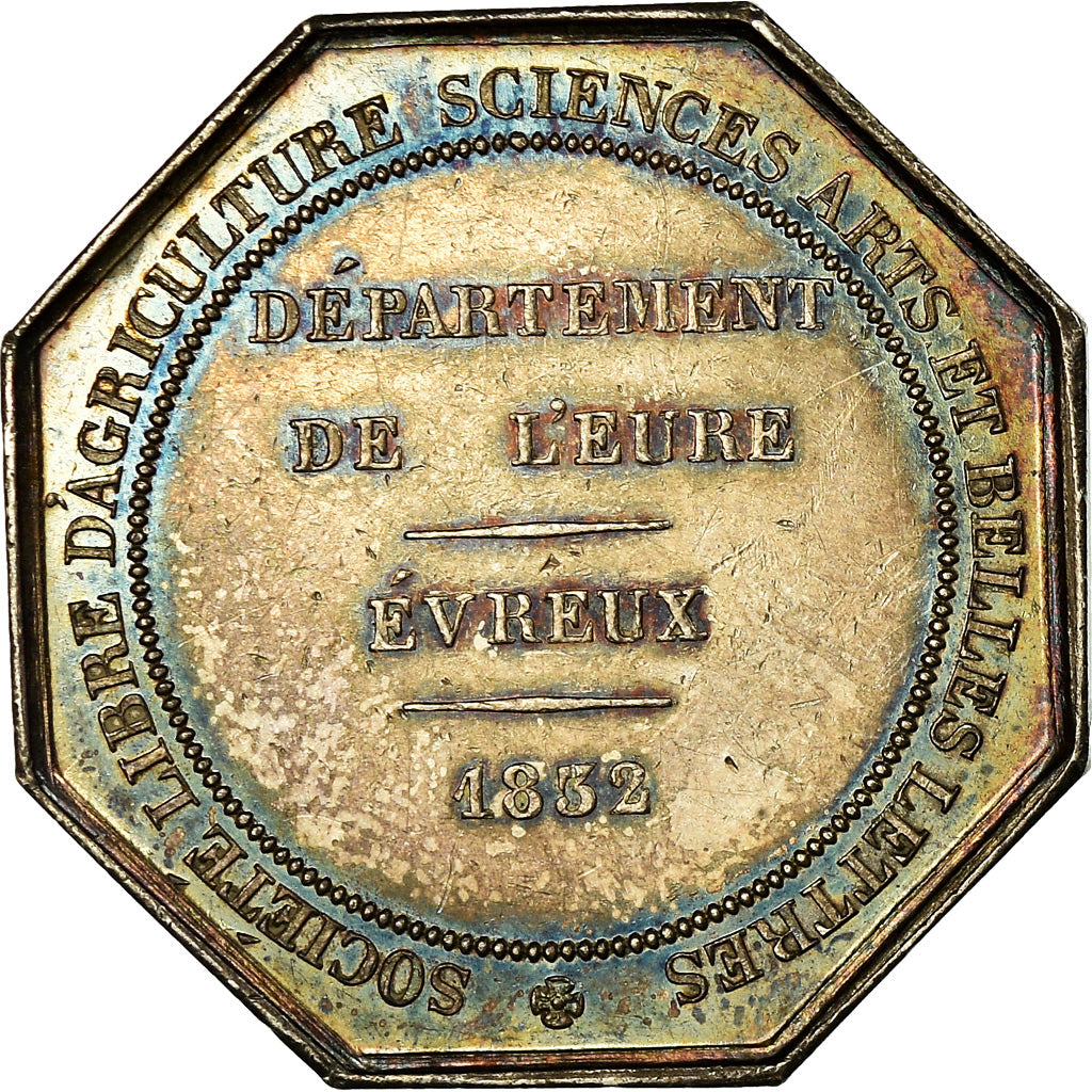 France, Token, Louis-Philippe Ier, Société Libre d'Agriculture d'Evreux, 1832