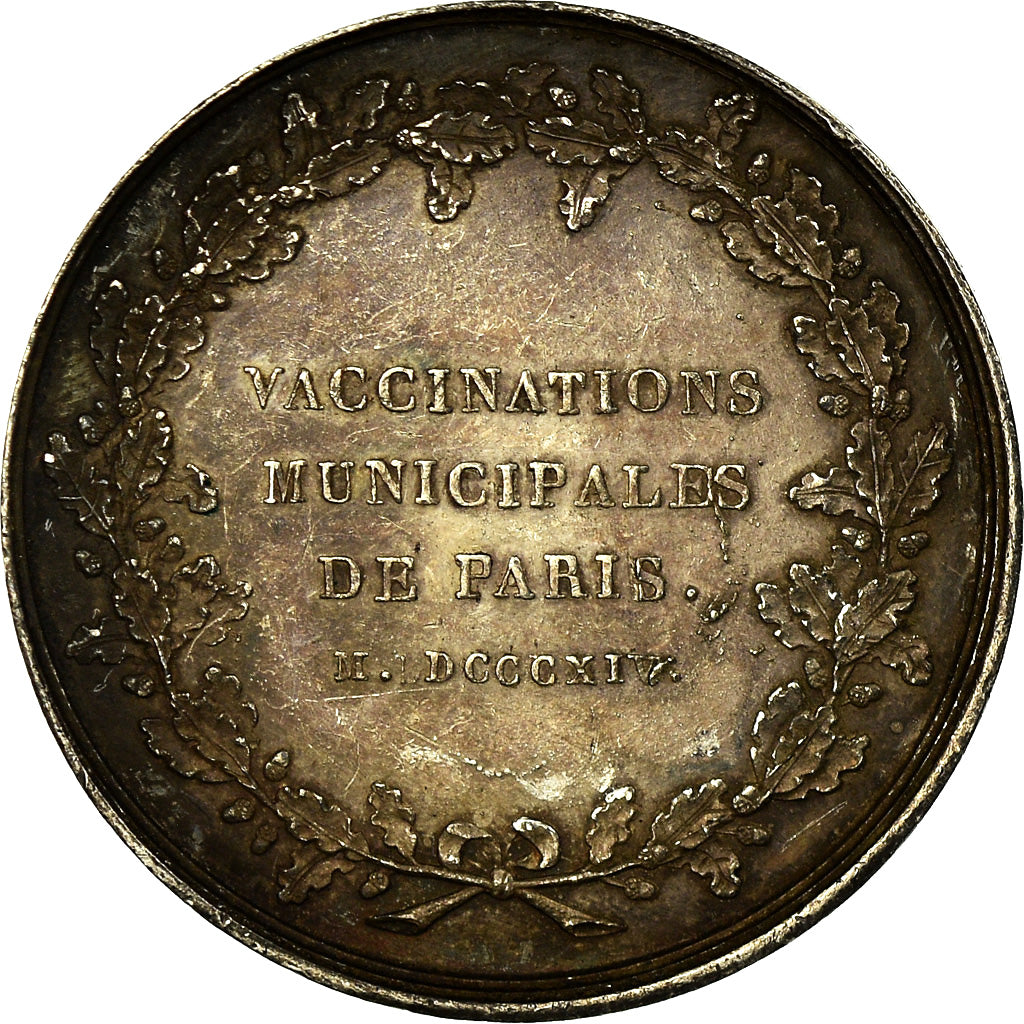 France, Token, Médecine, Vaccinations Municipales de Paris, 1814, Depaulis