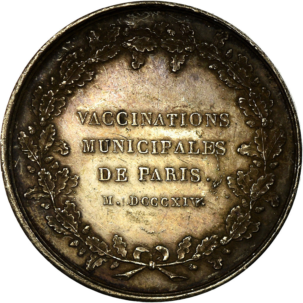 France, Token, Médecine, Vaccinations Municipales de Paris, 1814, Depaulis