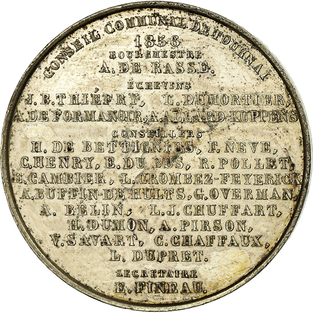 Belgium, Token, Conseil Communal de Tournai, 1856, AU(55-58), Silver