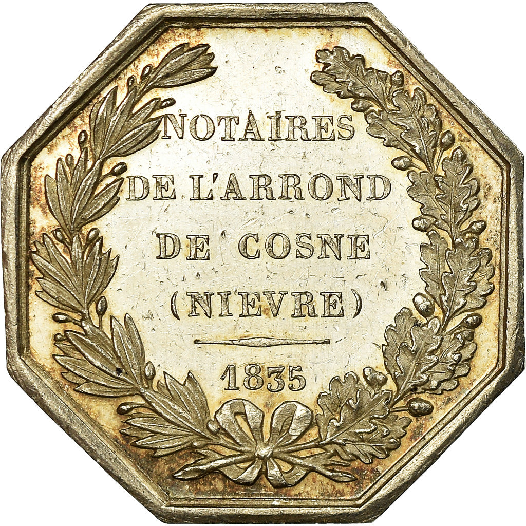 France, Token, Notaires de l'Arrondissement de Cosne, Nièvre, 1835, Caqué