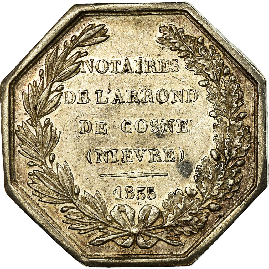 France, Token, Notaires de l'Arrondissement de Cosne, Nièvre, 1835, Caqué
