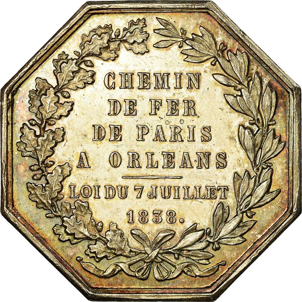 France, Token, Orléanais, Chemin de Fer de Paris à Orléans, 1838, Bovy