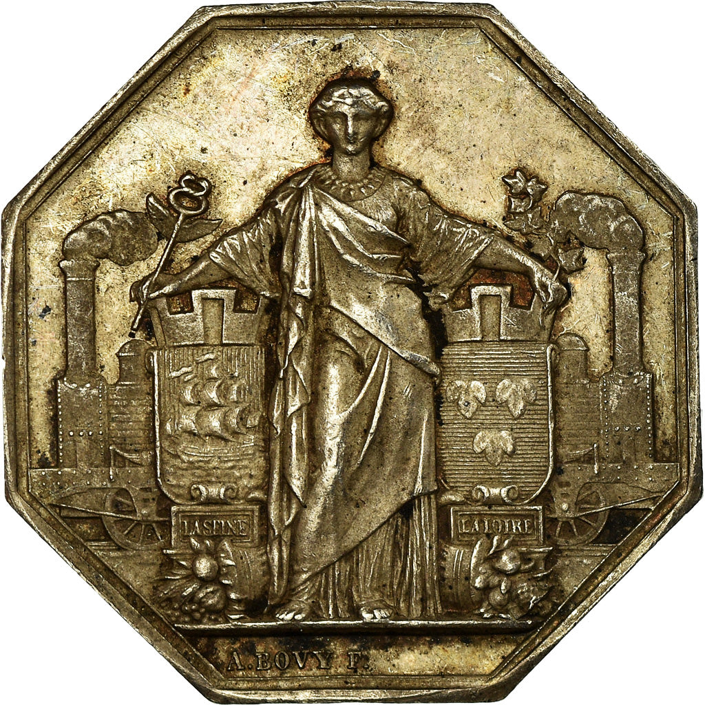 Francia, Token, Orléanais, Chemin de Fer de Paris à Orléans, 1838, Bovy