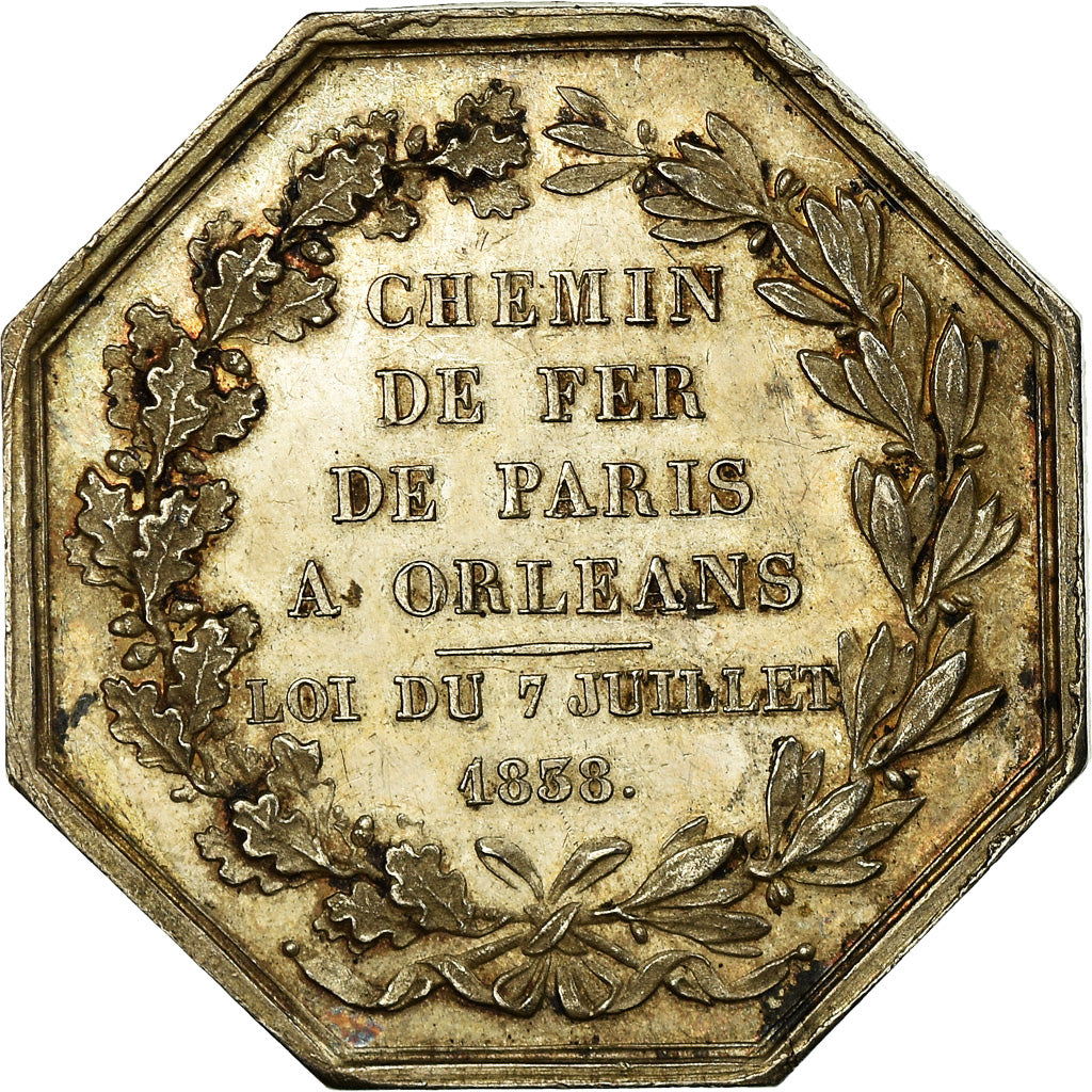 Francia, Token, Orléanais, Chemin de Fer de Paris à Orléans, 1838, Bovy