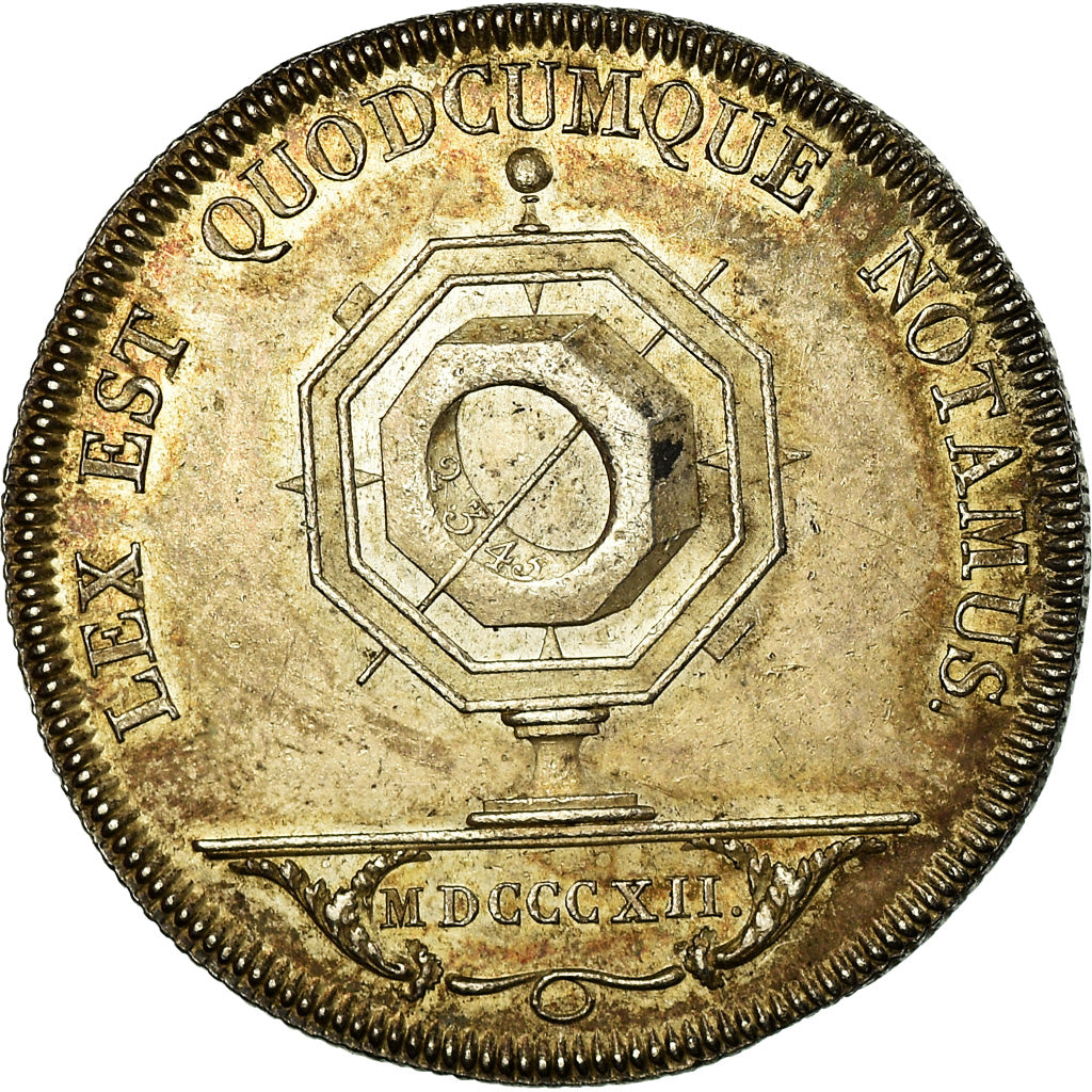 France, Token, Restauration, Notaires de Lyon, 1812, Tiolier, AU(55-58), Silver