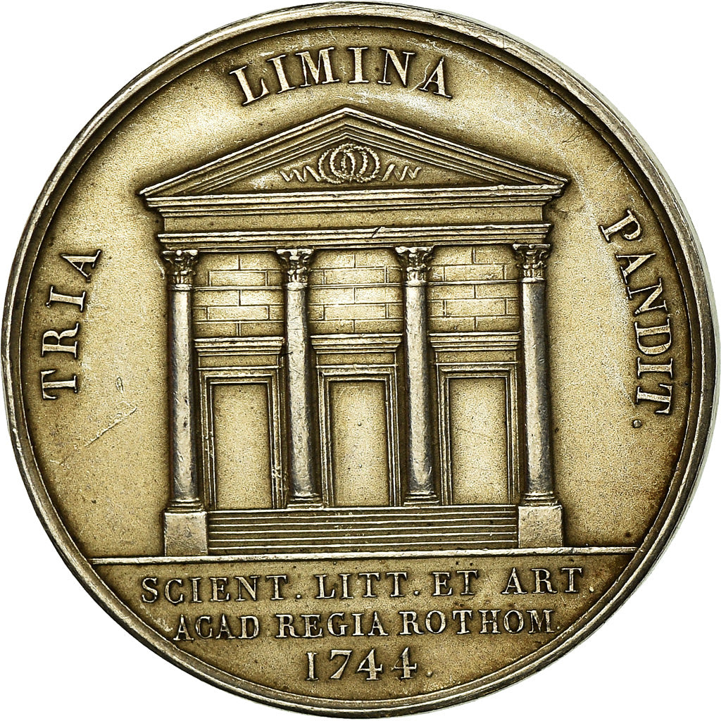 Frankrijk, Token, Normandie, Académie de Rouen, 1744, Depaulis, PR+, Zilver