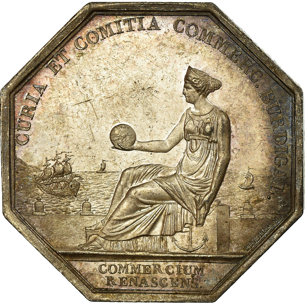 France, Token, Chambre de Commerce de Bordeaux, Tiolier, AU(55-58), Silver