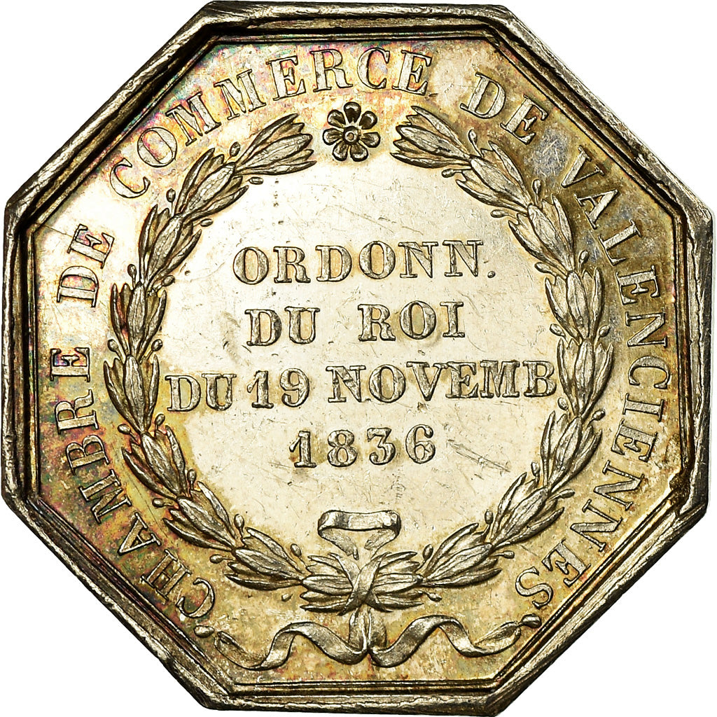 France, Token, Chambre de Commerce de Valenciennes, 1836, Domard, AU(55-58)