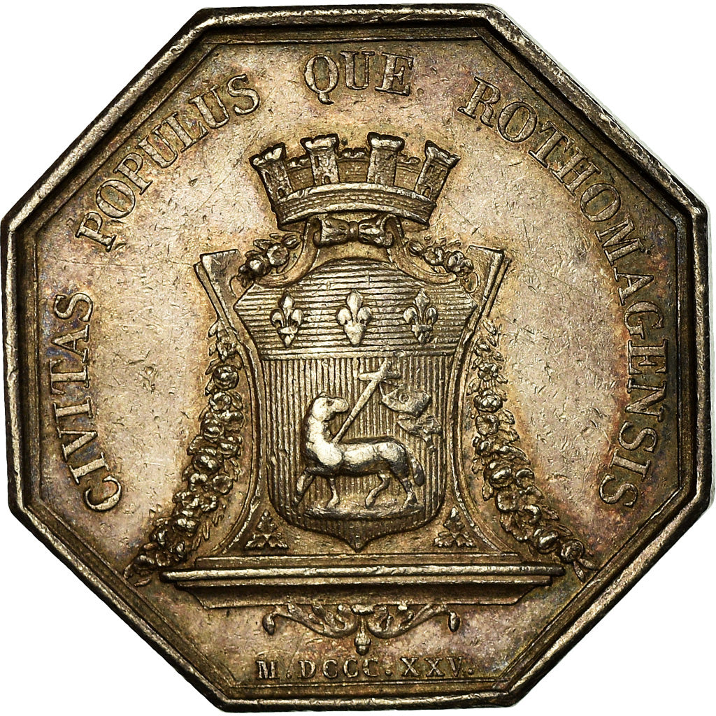 Francia, medalla, Charles X, Ville de Rouen, 1825, Barre, MBC+, Plata
