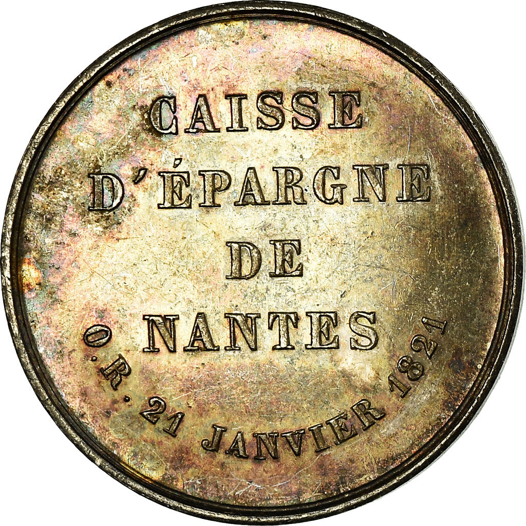 Frankrijk, Medaille, Savings Bank, Caisse d'Epargne de Nantes, 1821, PR, Zilver