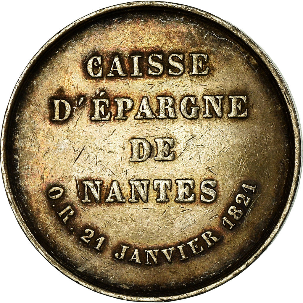 Frankrijk, Medaille, Savings Bank, Caisse d'Epargne de Nantes, 1821, PR, Zilver