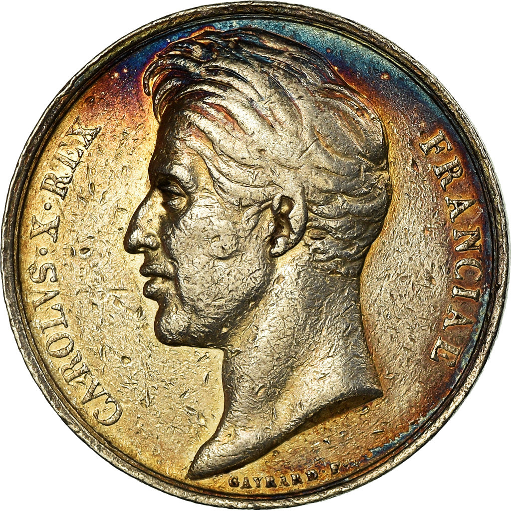 Frankrijk, Token, Charles X, Chambre de Commerce de Rouen, Gayrard, FR+, Zilver